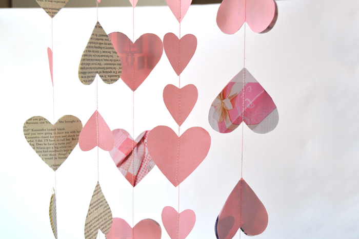 Paper heart garland