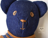 Classic calico teddy bear Denim Bear